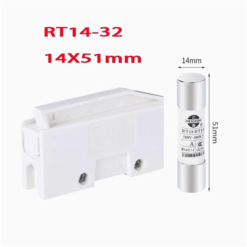 RT14 32 قاعدة قلب فتيل أسطوانية 63A 14X51مم 20 قطعة 380V 50A 40A 32A - Image 3