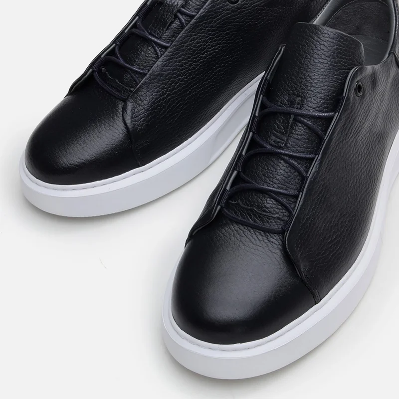 Hotiç 02AYH285670A680 GENUINE Leather Navy Blue Men's Casual Shoes