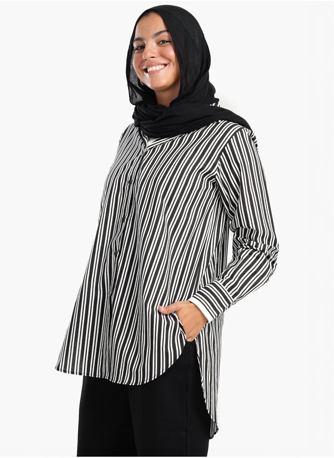 Clue Black & White Striped Shirt  - Image 2