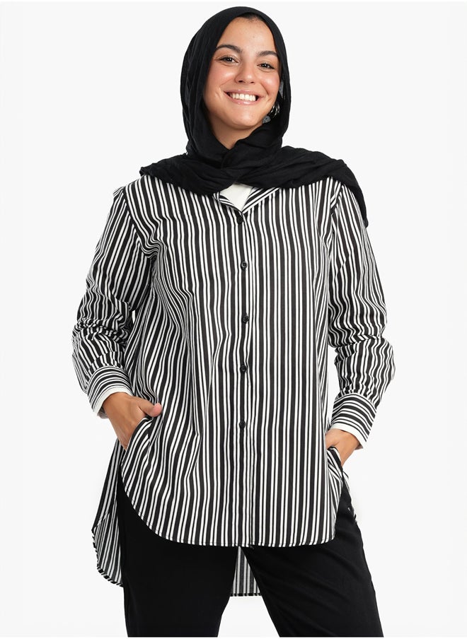Clue Black & White Striped Shirt  - Image 1