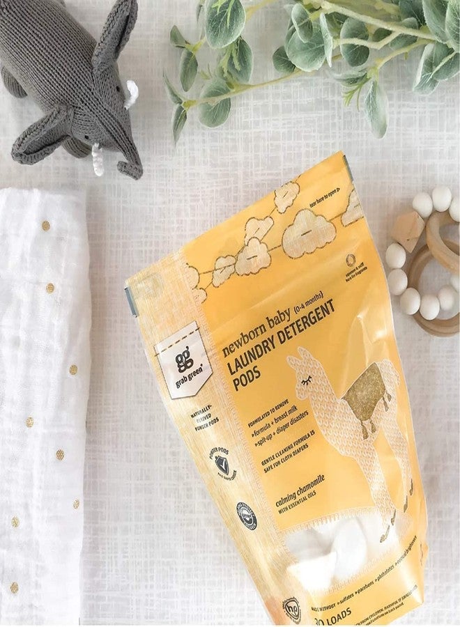 Grab Green Newborn Baby Laundry Detergent Pods, 60 Loads, Chamomile, Mineral Based, Non-Toxic, Stain Remover - Image 2