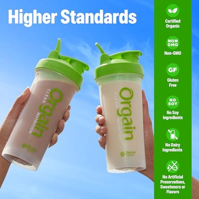 Orgain Organic Vegan Protein Powder, Creamy Chocolate Fudge - 21g Plant Protein, 6g Prebiotic Fiber, Low Carb, No Lactose Ingredients, No Added Sugar, Non-GMO, For Shakes & Smoothies, 10 Travel Packs - Image 4