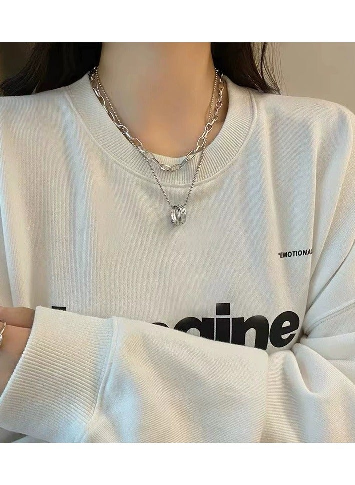 Goolsky Titanium Steel Layered Necklace for Women – Minimalist Double Chain Statement Jewelry, Fall/Winter Fashion Accessory - Image 4