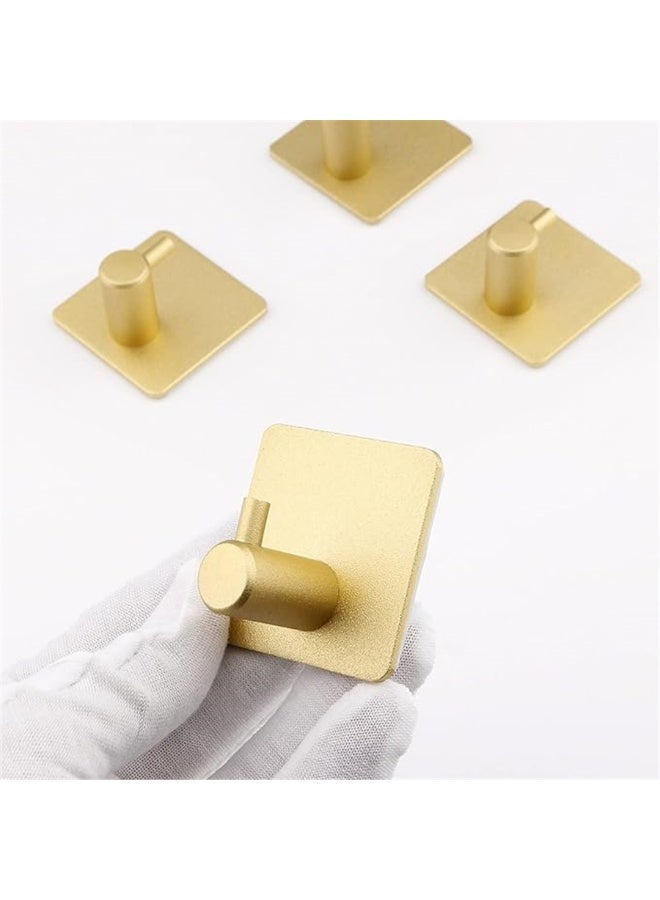 8 حزمة جدار الخطاك ، 304 الفولاذ المقاوم للصدأ اللاصق معلقة الخطاك ، لا الحفر الثقيلة للماء منشفة خطاك رداء معلقة للمطبخ المنزلي مكتب الحمام (الذهب / 8pcs) - Image 2