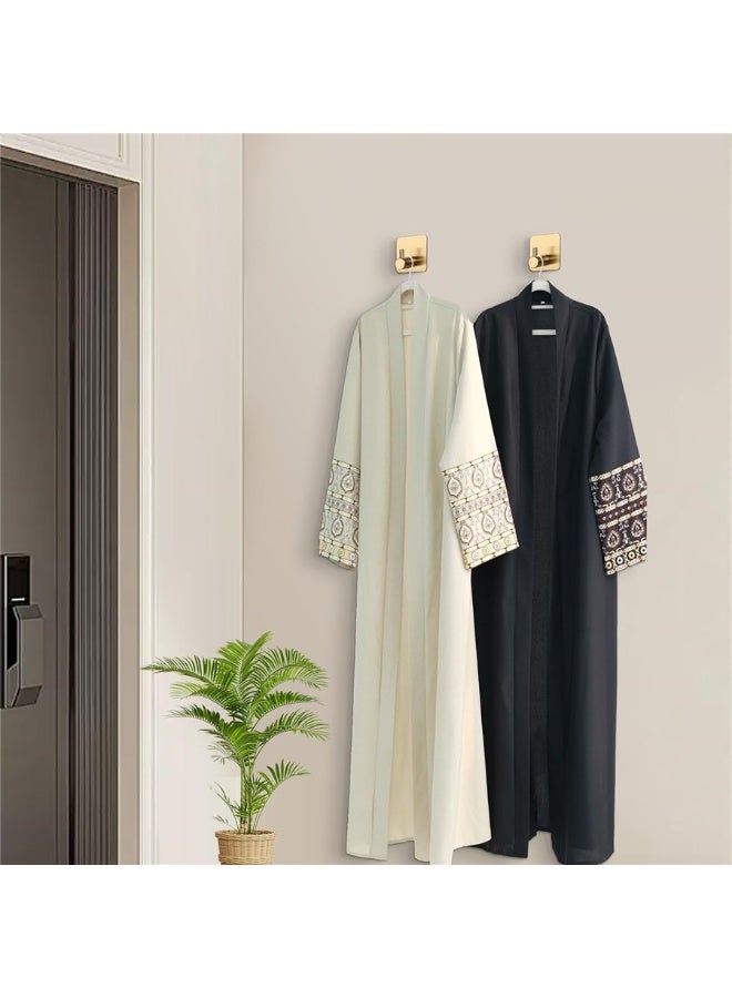 8 حزمة جدار الخطاك ، 304 الفولاذ المقاوم للصدأ اللاصق معلقة الخطاك ، لا الحفر الثقيلة للماء منشفة خطاك رداء معلقة للمطبخ المنزلي مكتب الحمام (الذهب / 8pcs) - Image 5