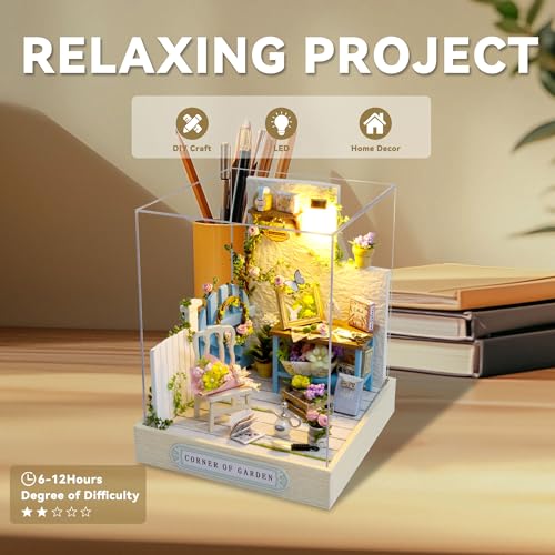Flever Dollhouse Miniature DIY House Kit Creative Room with Furniture for Romantic Valentines Gift Corner of Garden - Image 5