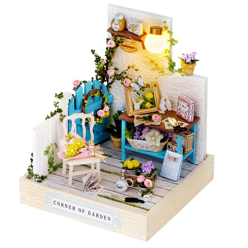 Flever Dollhouse Miniature DIY House Kit Creative Room with Furniture for Romantic Valentines Gift Corner of Garden - Image 3
