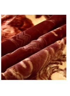 BAIG Winter thickened Raschel blanket double layer Super King Size blanket wedding blanket outdoor camping travel Polyester Double Layer Solid mink Blanket 200*230CM-Multicolour  - Image 2