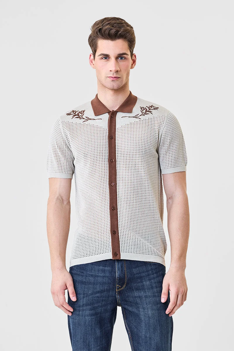 SNITCH Luxe Crochet Polo Shirt