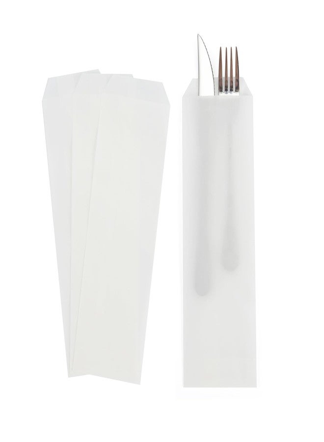 Volanic 100PCS 3X10 Inch Semi-Transparent Glassine Waxed Paper Bags for Kitchen Cutlery Chopsticks Utensils Holder Wedding Party Tableware Silverware Flatware - Image 1