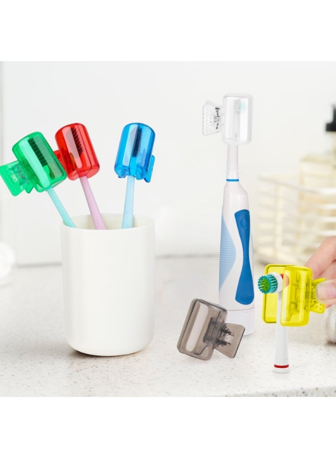 وينر مجموعة من 6 أغطية لفرش الأسنان، أغطية واقية محمولة لفرش الأسنان، مشابك حماية للسفر، حافظة بلاستيكية لحماية فرش الأسنان، أغطية لفرش الأسنان للأطفال، مستلزمات الحمام والمنزل والسفر - Image 3