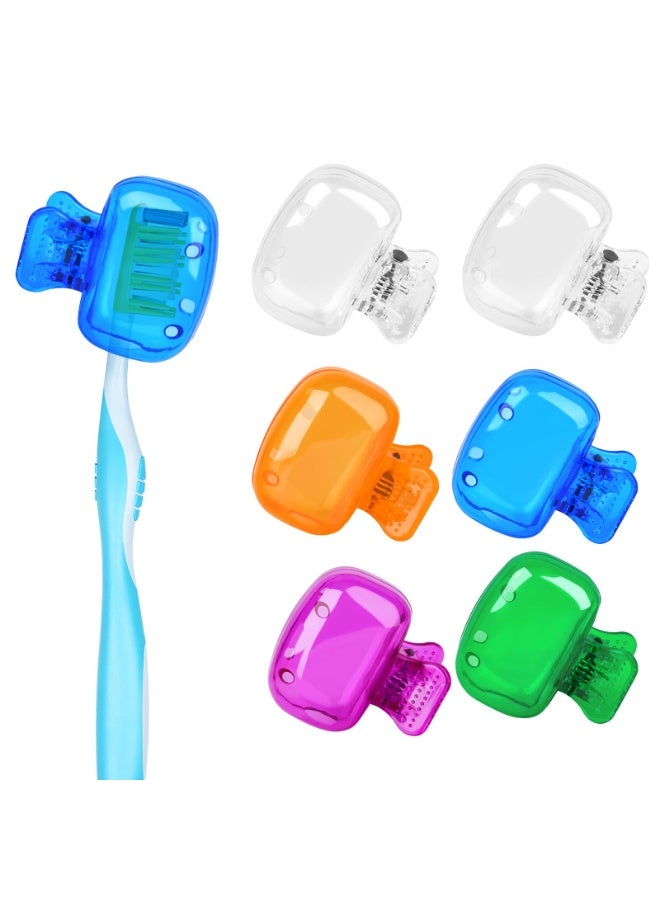 وينر مجموعة من 6 أغطية لفرش الأسنان، أغطية واقية محمولة لفرش الأسنان، مشابك حماية للسفر، حافظة بلاستيكية لحماية فرش الأسنان، أغطية لفرش الأسنان للأطفال، مستلزمات الحمام والمنزل والسفر - Image 1