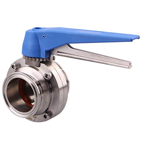 DERNORD Butterfly Valve with Blue Trigger Handle Stainless Steel 304 Tri Clamp Clover (2inch Tri Clamp Butterfly Valve) - Image 3