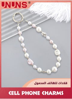 UNUNS Phone Charm Strap,Irregular Beaded Pearls Crystals Detachable Anti Theft Phone Strap,Hands-Free iPhone Wrist Strap For Women Girls,Phone Chain Wristlet For Apple Samsung Google,Phone Case Accessories  - Image 5