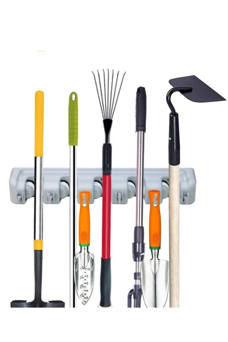 Home Care Mop And Broom Tool Holder Organizer, Multipurpose Wall Mounted Non Slide Storage Hooks Racks And Towels, Keys, Tools Hanger Include Screws For Indoor, Kitchen Garden, Bathroom And Garage - Image 3