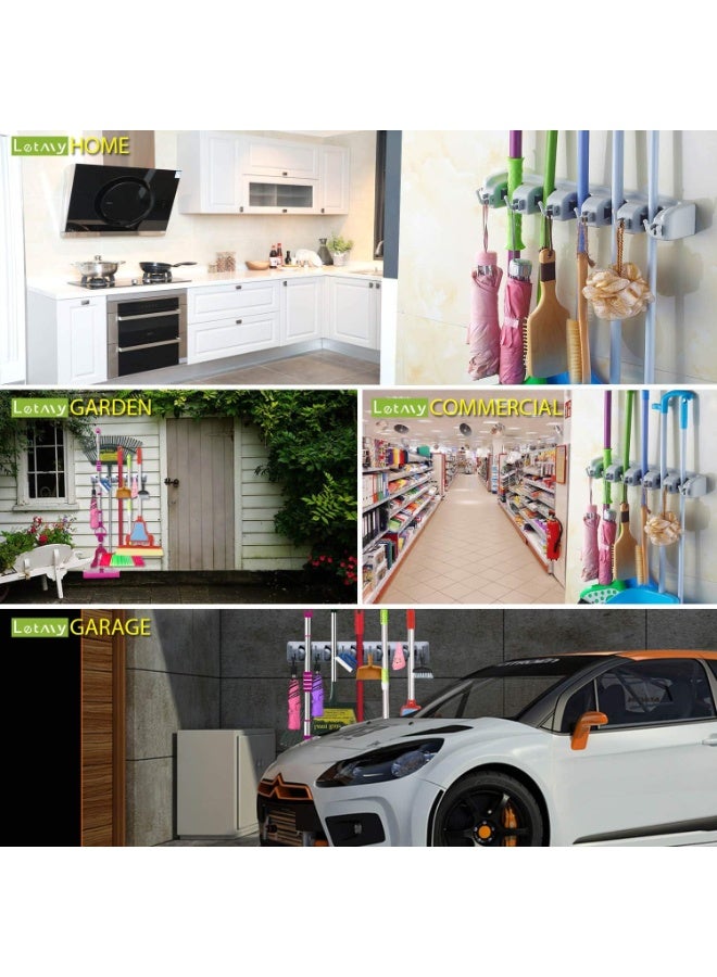 Home Care Mop And Broom Tool Holder Organizer, Multipurpose Wall Mounted Non Slide Storage Hooks Racks And Towels, Keys, Tools Hanger Include Screws For Indoor, Kitchen Garden, Bathroom And Garage - Image 5