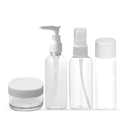 Sanfe 4-Pcs Travel Bottles Kit, Portable Refillable Toiletry Containers Set, Leak Proof Cosmetic Containers for Lotion, Shampoo, Cream, Soap, Total Jars for Cream - Image 1