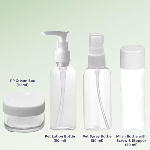 Sanfe 4-Pcs Travel Bottles Kit, Portable Refillable Toiletry Containers Set, Leak Proof Cosmetic Containers for Lotion, Shampoo, Cream, Soap, Total Jars for Cream - Image 4