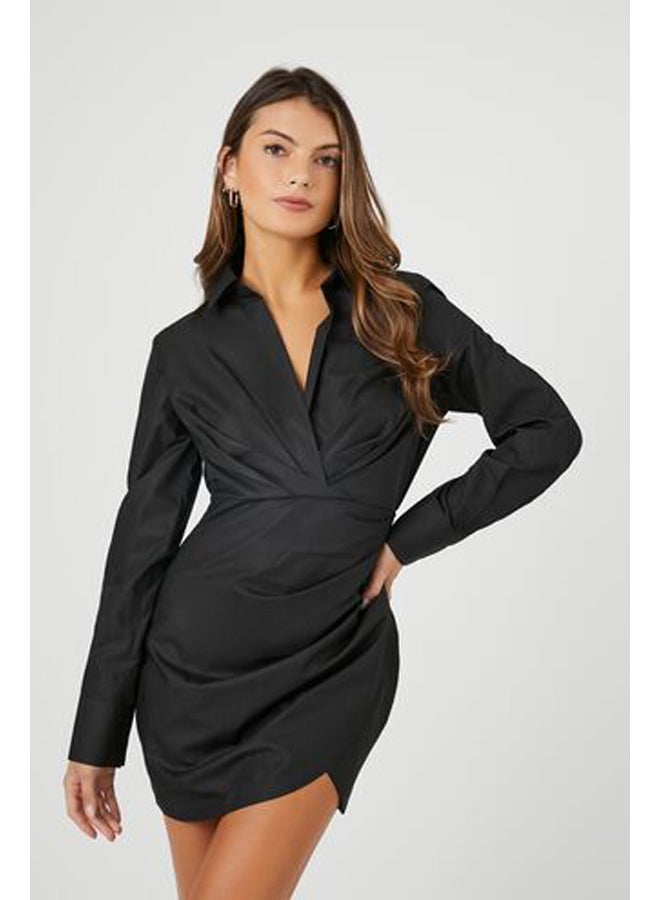 FOREVER 21 فستان قصير من قماش البوبلين مع حافة توليب - Image 2