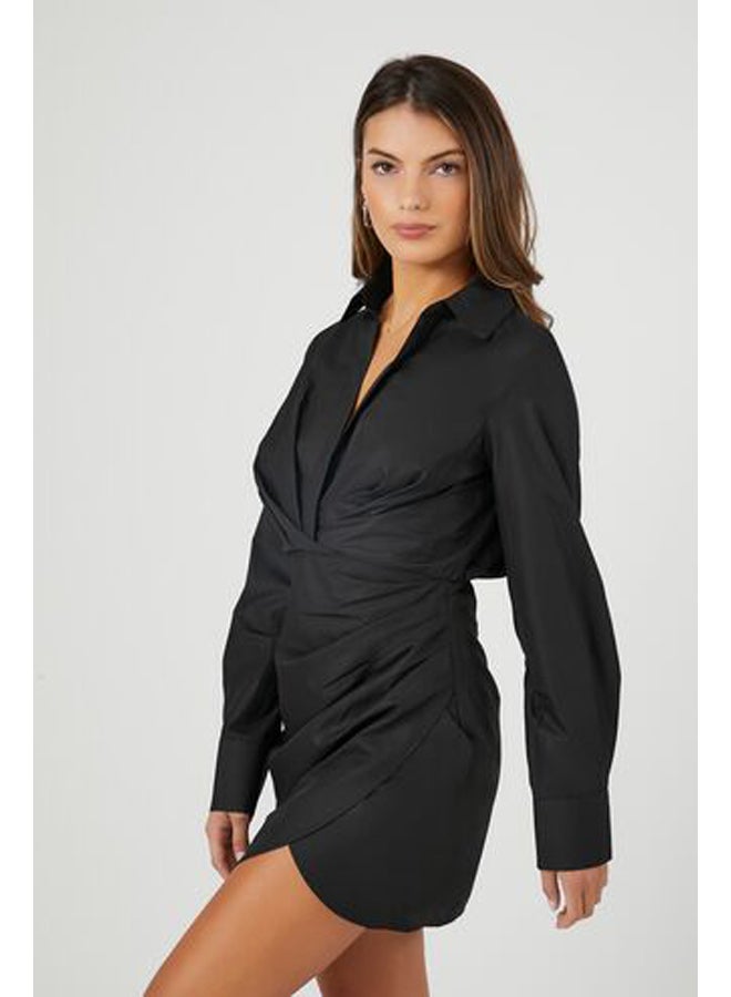 FOREVER 21 فستان قصير من قماش البوبلين مع حافة توليب - Image 3