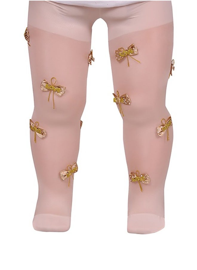 Ghils - Girls' Crystal Embroidered Tights - Image 1