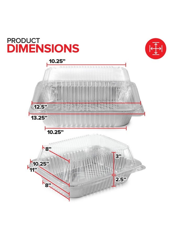 Stock Your Home Stock Your Home 9x13 Disposable Baking Pan with Lid (10 Pack) Heavy Duty Aluminum Cake Pans with Lids, Clear Plastic Cover, Food Container for Lasagna, Casserole, Brownie, Rectangular Sheet Tray  - Image 3