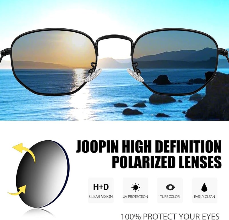 Joopin Hexagonal Polarized Sunglasses Men Women Shades UV400 Protection - Image 3