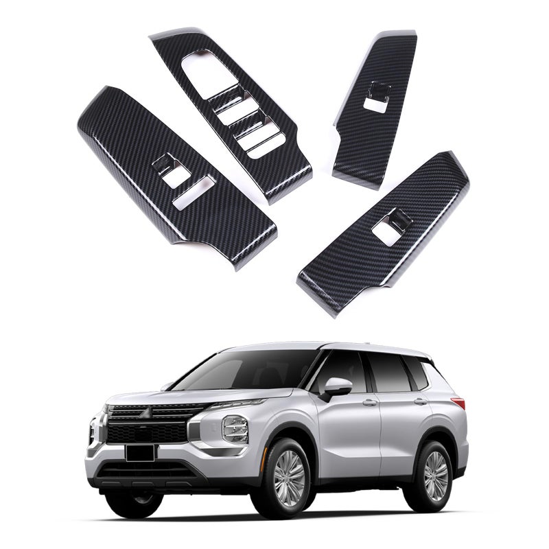 Qiosreui Window Lift Switch Panel Trim Cover for Mitsubishi Outlander 20222025 Accessories Car Doors Armrest Window Control Switch Decorative Frame Sticker ABS Glass Lift Switch - Image 2