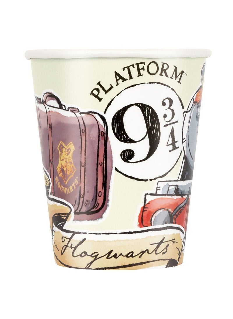 Unique Harry Potter Disposable Paper Cups Yellow 10cm 8-Pack - Image 1