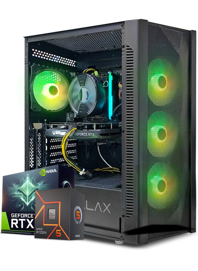 Truenort Gaming PC, AMD Ryzen 5-5500, RTX 4060, 16GB RAM, 1TB SSD, Air Cooler 120MM, 650 PSU , Window 11 Pro, Black Case 