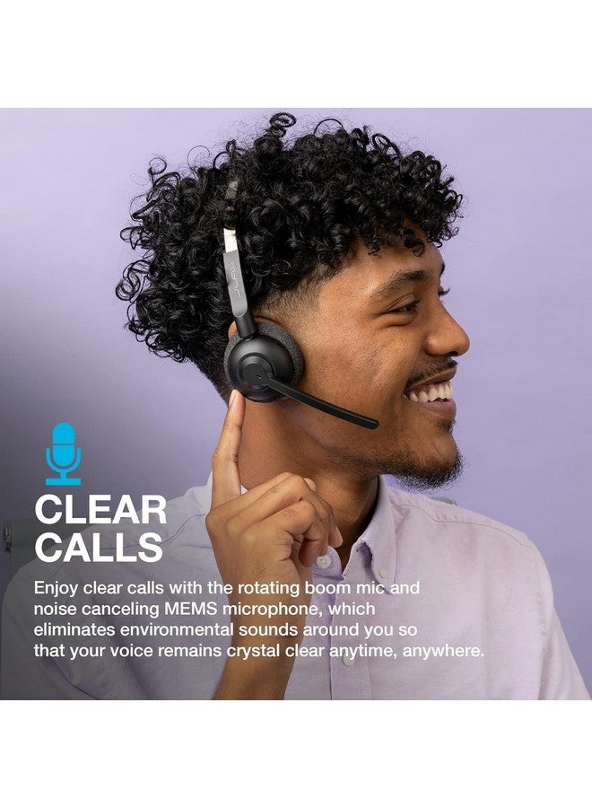 Jlab JLab Go Work Pop On-Ear Wireless Headset, Black, 50+ Hours Playtime, Bluetooth Multipoint, Rotating Boom Mic, Noise Canceling MEMS Microphone, Light-Weight and Portable, for PC/Mac or Mobile - Image 5