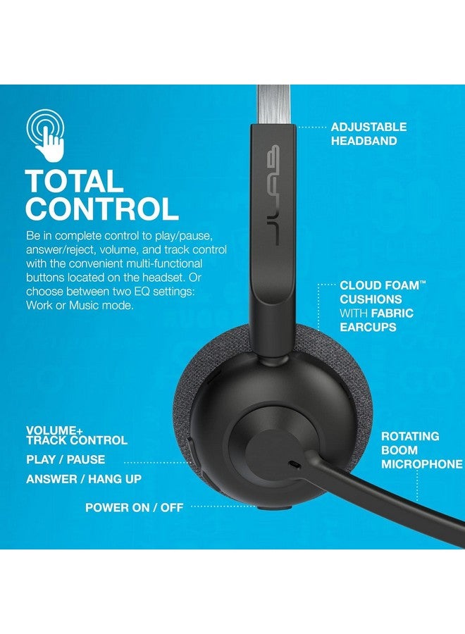 Jlab JLab Go Work Pop On-Ear Wireless Headset, Black, 50+ Hours Playtime, Bluetooth Multipoint, Rotating Boom Mic, Noise Canceling MEMS Microphone, Light-Weight and Portable, for PC/Mac or Mobile - Image 2