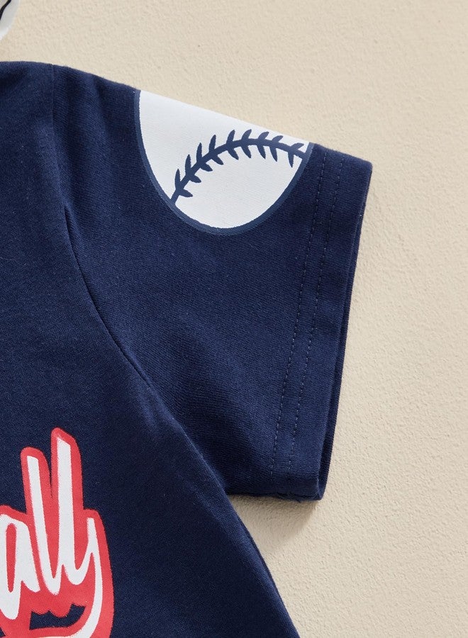 Rtnnsbbfcm Baby Boy Baseball Clothes Hoodie Baseball T Shirt Striped Shorts Toddler Boys Summer Outfit Set (Baseball T Shirt Blue, 18-24 Months) - Image 5