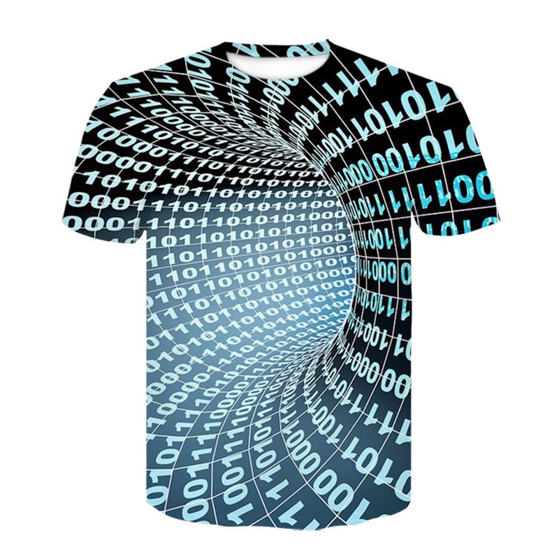 2023 Vortex Vertigo Science Fiction 3D Printing Men'S Short Sleeve T-Shirt Pattern - Image 1
