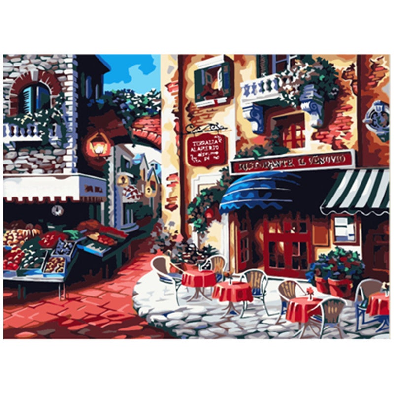 نوعية الرسم بالرقم: مجموعة واحدة للرسم بالزيت بالتصميم الذاتي، سهلة الاستخدام، حرفة مريحة لزين جدران المنزل، مناسبة لجميع مستويات المهارة، للأطفال والبالغين، ومناسبة للمناسبات التهديدية - Image 1