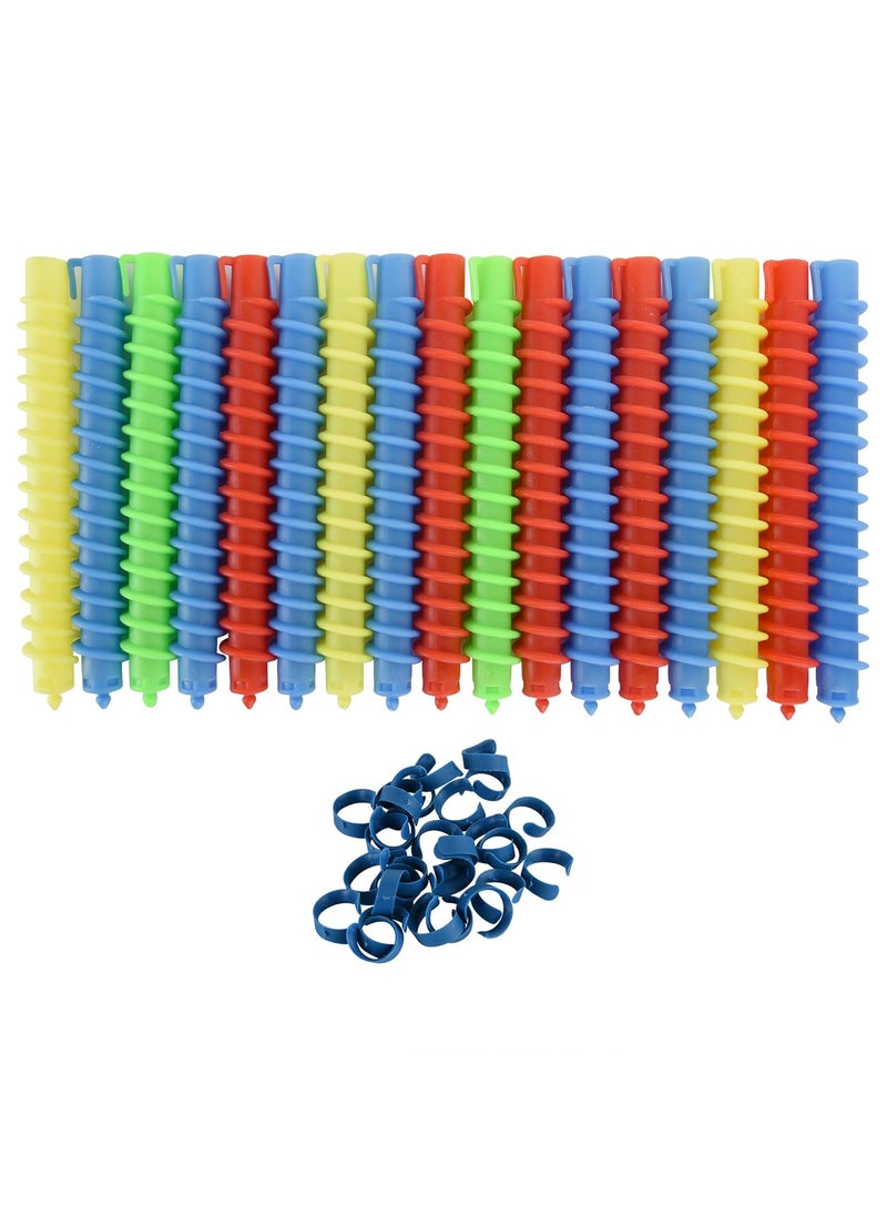 Beautyflier - Beautyflier Styling Plastic Spiral Hair Perm Rod Random Colors Large 17 PCS - Image 1
