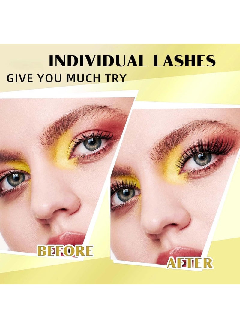 saykfoe Self Adhesive Eyelashes Kit: 120Pcs Natural Look Reusable Press On Lashes - No Glue Needed Wispy Lash Clusters with Lash Tweezers - Image 2