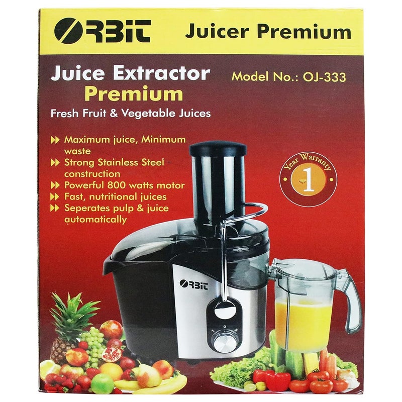 ORBIT ORBIT Juice Extractor Premium Stainless Steel OJ333 W 800 Juicer 1 Jar SilverBlack  - Image 5