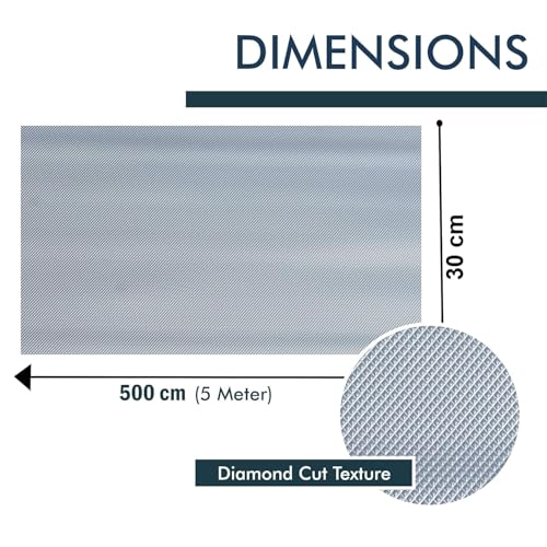 KayJen (30 cm X 5 m) EVA Useful and Multipurpose Anti Slip Mat/Sheet for Fridge, Kitchen, Drawer, Shelf Liner, Metallic Grey,EVA - Image 2