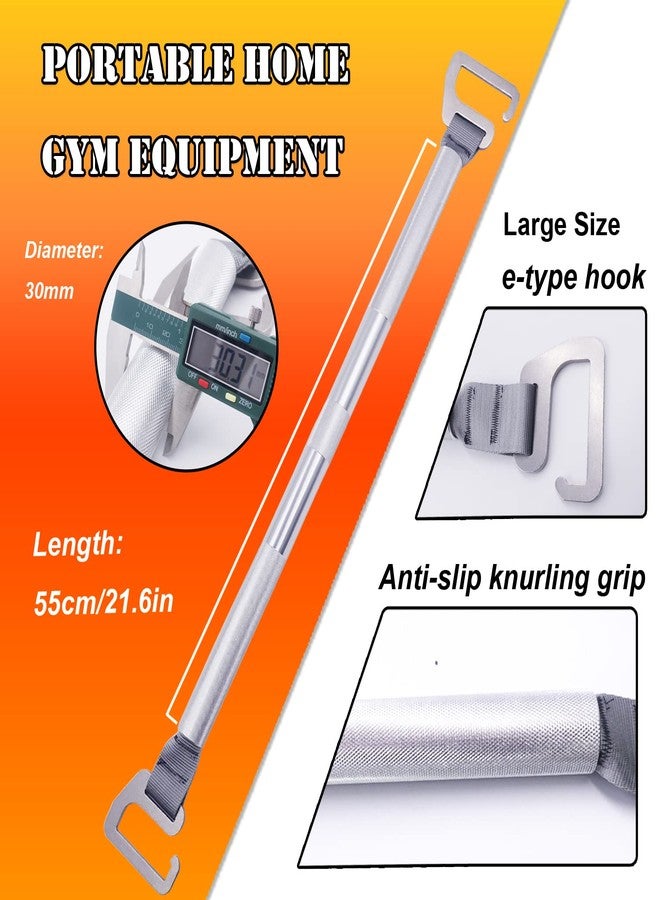 J Bryant Fitness Resistance Band Exercise Bar Large Hook 21.6" Length Heavy Duty Bar Squats Full Body Strength Training Portable Home Workout Equipment - Image 2