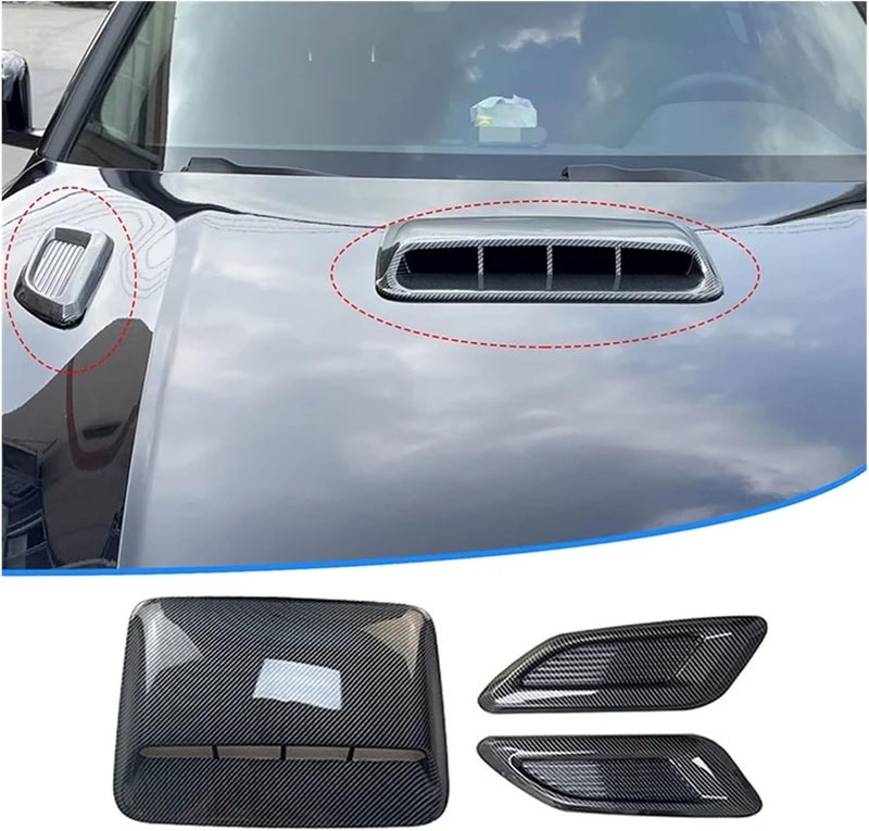 Compatible With Ford Toyota Chevrolet Honda Nissan Car Air Flow Intake Hood Scoop Vent Bonnet Decor Cover Center Side Outlet Universal A - Image 5
