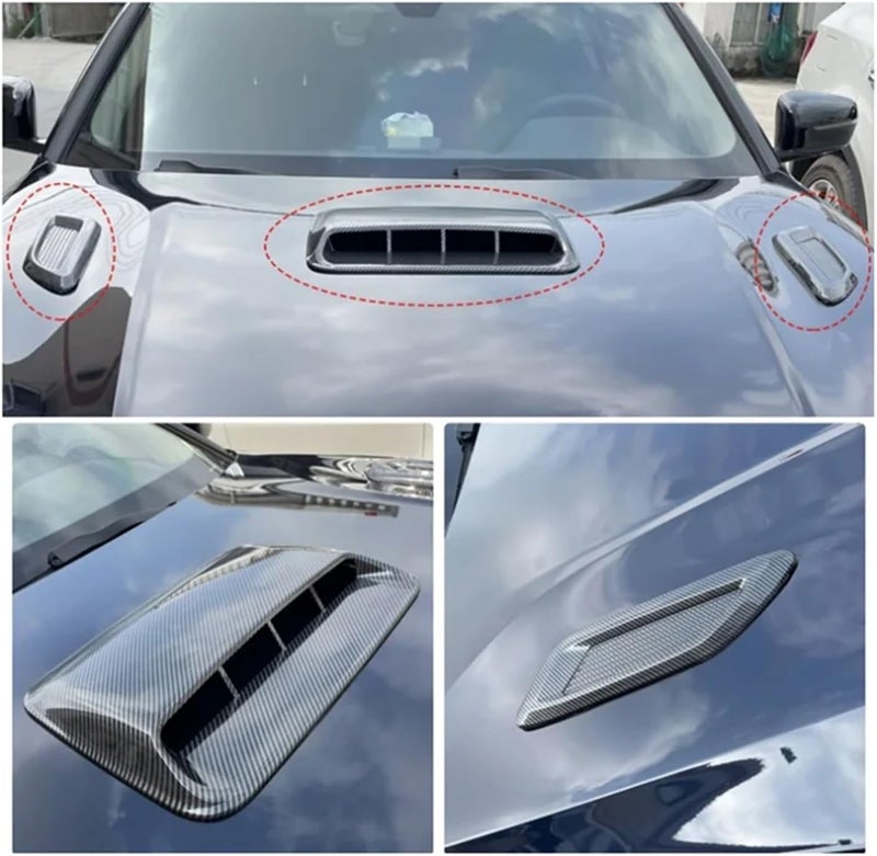 Compatible With Ford Toyota Chevrolet Honda Nissan Car Air Flow Intake Hood Scoop Vent Bonnet Decor Cover Center Side Outlet Universal A - Image 3