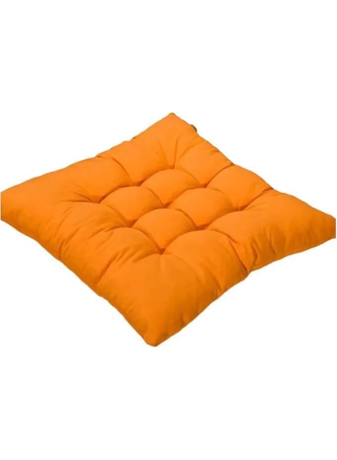 40 x 40 cm capitone shawl set with high-density fiber filling, comfortable design, bright colors, and a tie for fixing, ideal for balconies, cafes, and chalets, 3 pieces, orange