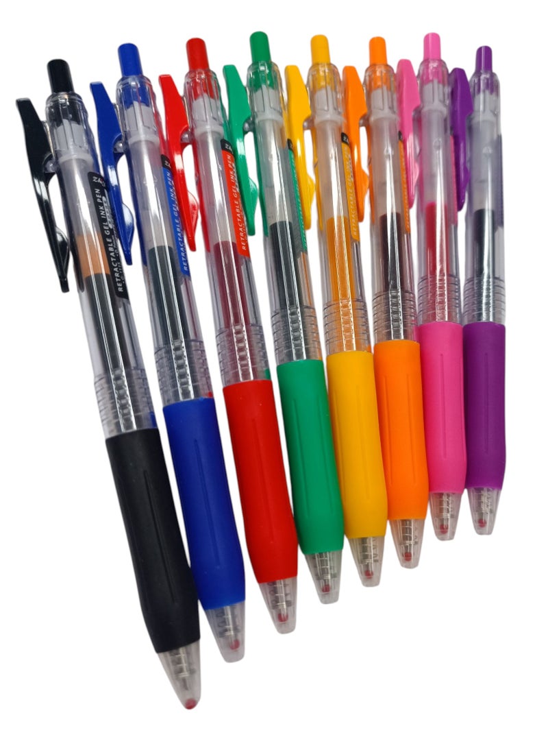 مجموعة أقلام حبر جل متعددة الألوان مكونة من 8 قطع - Image 2