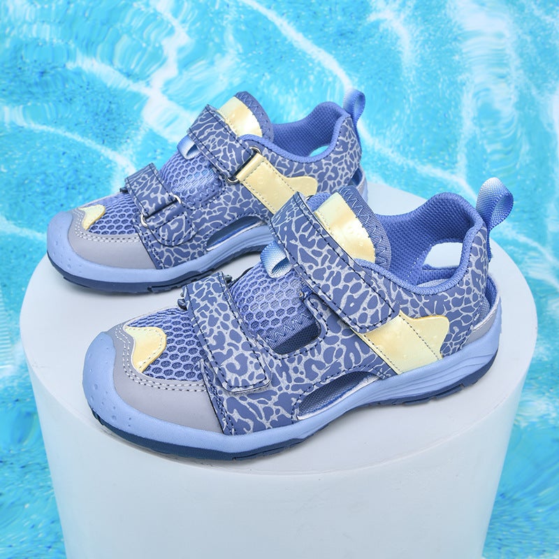 Boys' Sandals New Korean Style Summer Middle And Large Children'S Toe-Toe Children'S Shoes Soft Sole Velcro Beach Shoes - Image 3