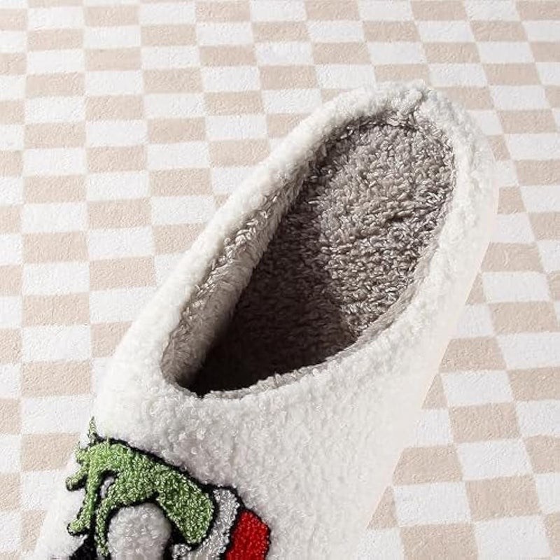 إسكدنيا الصفحة الرئيسية حذاء عيد الميلاد للنساء الرجال، الشتاء حذاء بلوش مع رغوة الذاكرة، فلوفي ناعم انزلاق دافئ على حذاء المنزل - Image 5