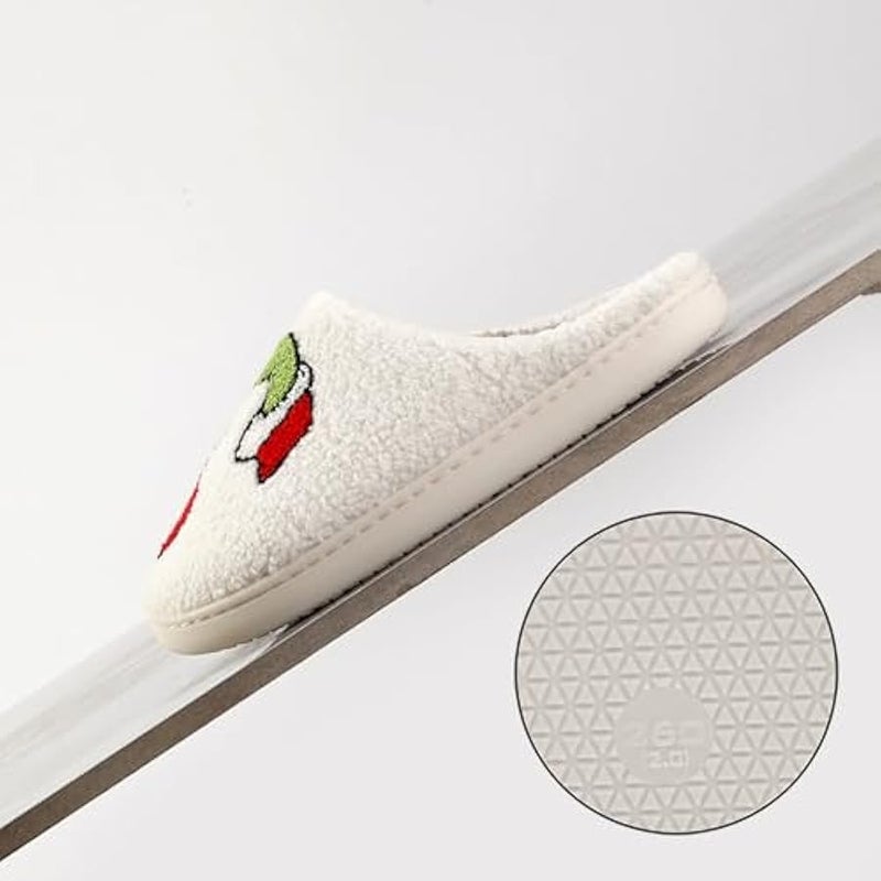 إسكدنيا الصفحة الرئيسية حذاء عيد الميلاد للنساء الرجال، الشتاء حذاء بلوش مع رغوة الذاكرة، فلوفي ناعم انزلاق دافئ على حذاء المنزل - Image 4