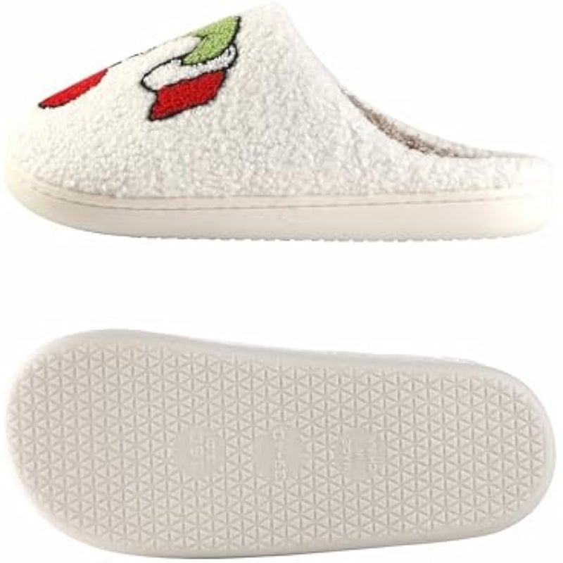 إسكدنيا الصفحة الرئيسية حذاء عيد الميلاد للنساء الرجال، الشتاء حذاء بلوش مع رغوة الذاكرة، فلوفي ناعم انزلاق دافئ على حذاء المنزل - Image 3