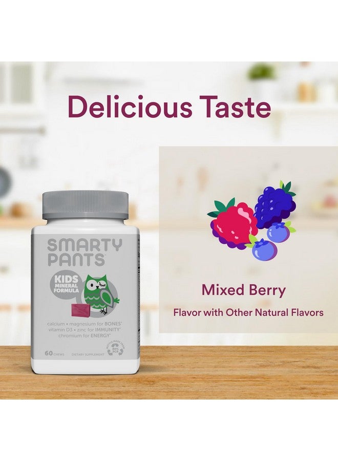 SmartyPants Kids Mineral Chews: Magnesium Citrate & Calcium Supplement with Vitamin D3, Vitamin C, K2, Zinc & Selenium for Immune Support, 60 Count (30 Day Supply) - Image 5