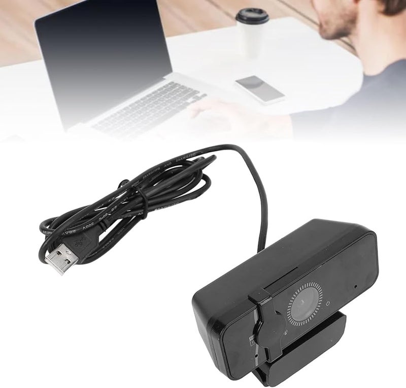 Full HD 1080P Webcam with Noise Cancelling Microphone Rotatable USB 2.0 Wide Angle Computer Camera - Image 5